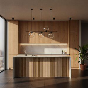 3d визуализация кухни. Ритм формы